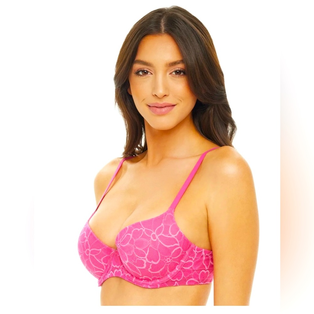 🆕 No Boundaries All Over Floral Lace Push Up Bra with Convertible Straps 38B🩷